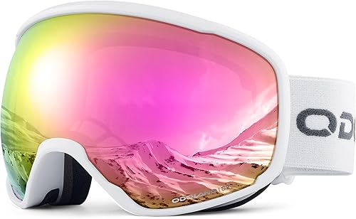 Miniatura 10 de Odoland Gafas de esquí – Antivaho OTG protección UV gafas de nieve y snowboard para hombres, mujeres, adultos, jóvenes, esquí, snowboard Lente negra