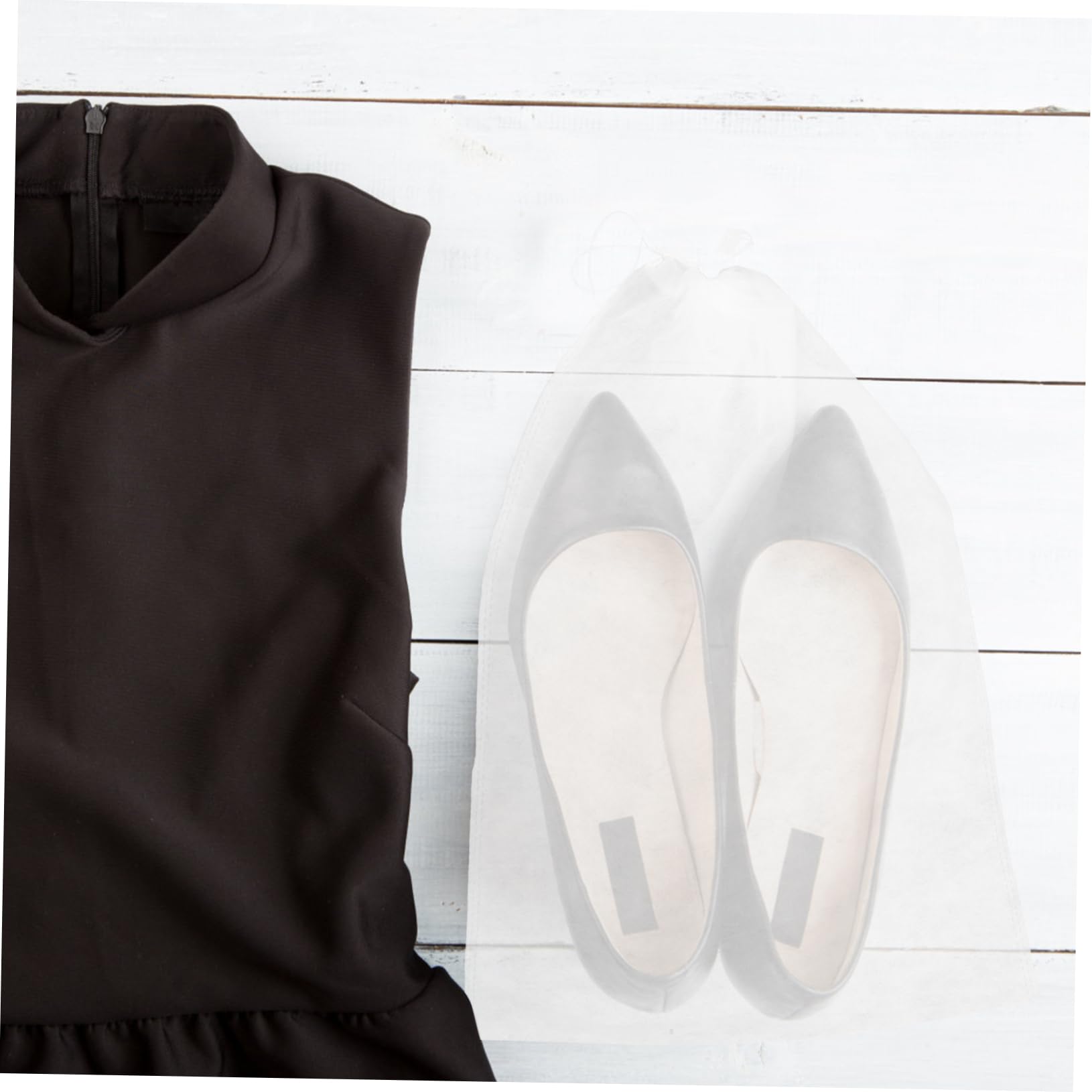 LIFKOME Sacchetti per Scarpe da Viaggio Resistenti e Facili da Identificare Non Tessuto 50 Pezzi Bianco Sacchetti Antipolvere Coulisse per Casa e Viaggio