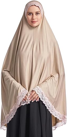 ICW Women Stretchable Jersey Jilbab Cum Prayer khimar Hijab (Free Size) 42 Inch