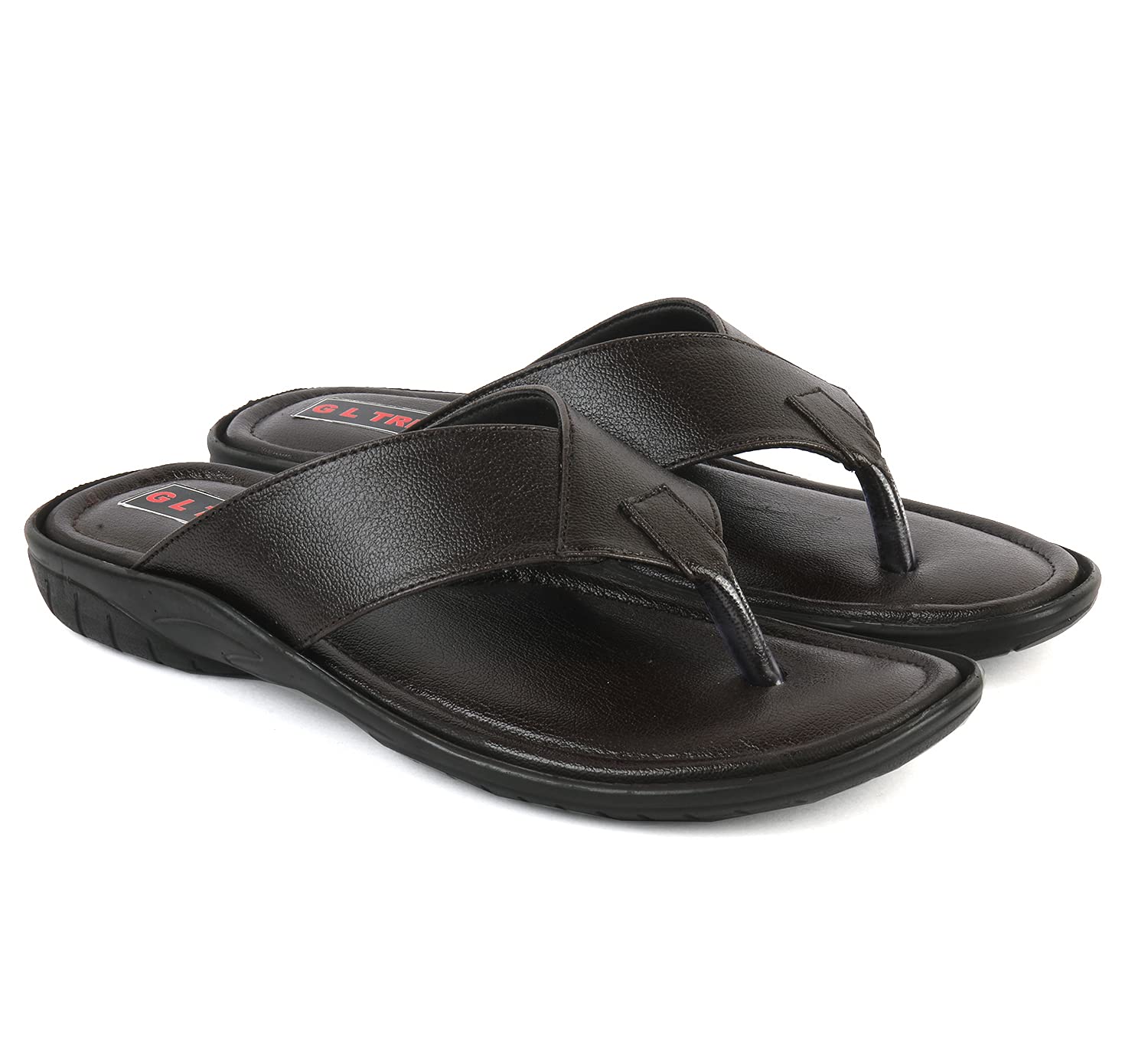 G L Trend Men's Faux Leather Floaters Comfortable Thong Sandals