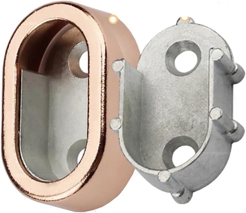 Sturdy 50Pcs Wardrobe Flange Bracket Holder Zinc Alloy Oval Closet Rod End Supports Furniture Hardware Accessories(Red Ancient)