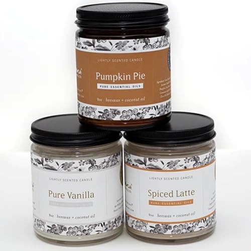 Miniatura 1 de Fontana Candle Company - Vela sin perfume de cera de abejas y aceite de coco de 9 onzas, mecha de madera, no tóxica, largo tiempo de combustión,