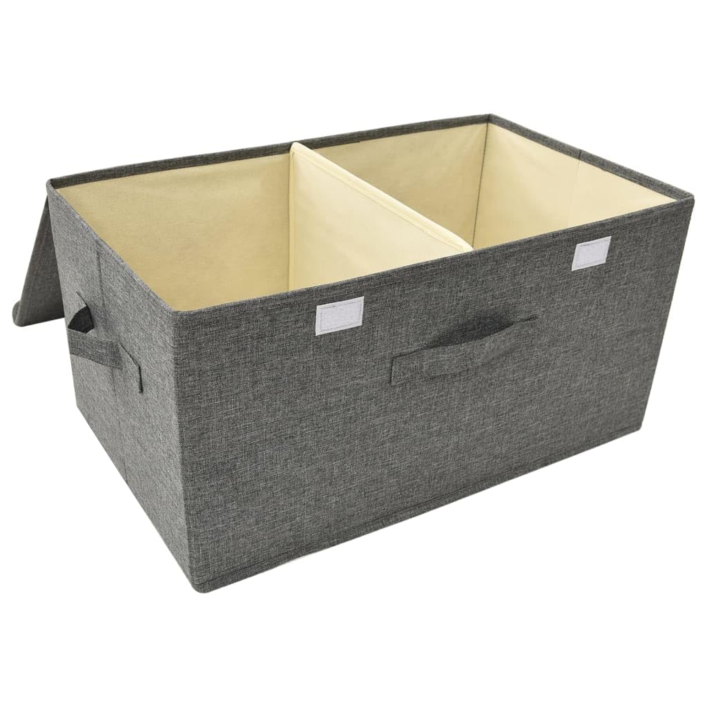 Cesto Portaoggetti in Tessuto Oxford con Coperchio, Contenitore Pieghevole a Doppio Scomparto con Manici, Grande Organizer Pieghevole per Camera da Letto, Soggiorno e Armadio (2 PCS)
