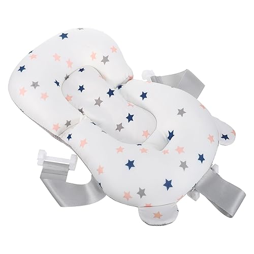 Cojín flotante de malla con soporte para ducha con cabeza y cuello, protección para la espalda, antideslizante, para recién nacido, asiento de baño