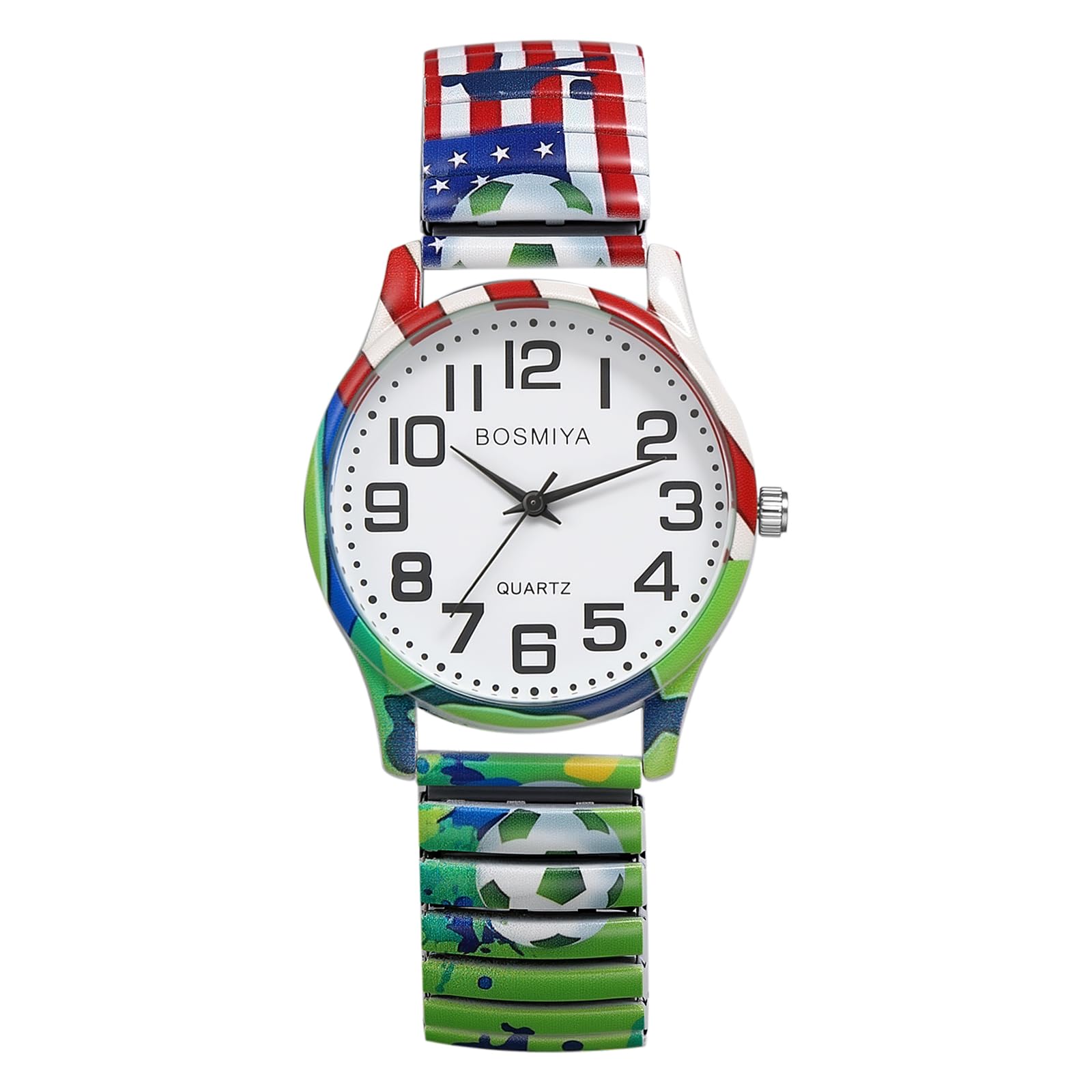 Avaner Uhren Damen Bohemian Stil: Stretchband Armbanduhr mit Großen Arabischen Ziffern Analoge Quarzuhr Einziehbare Banduhr Leicht Ablesbare Uhr für Frauen