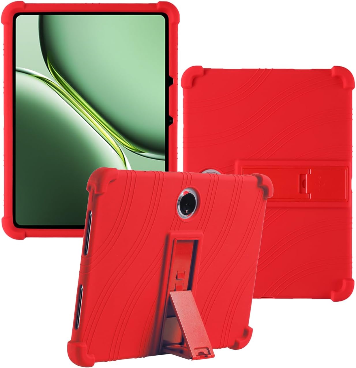 Case for Oneplus Pad 2/Pad Pro 12.1 inch 2024 New Tablet PC Android 14- Soft Silicone Shock Proof Lightweight Stand Rubber Shell Protective,Kids Friendly Soft Silicone Adjustable Stand Cove,RED
