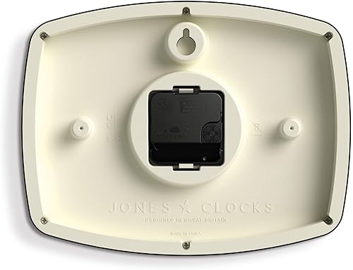 Miniatura 7 de JONES CLOCKS Reloj de pared de película  Reloj retro rectangular  10 pulgadas  Negro  Aspecto de diseñador fresco de mediados de siglo para cocina,