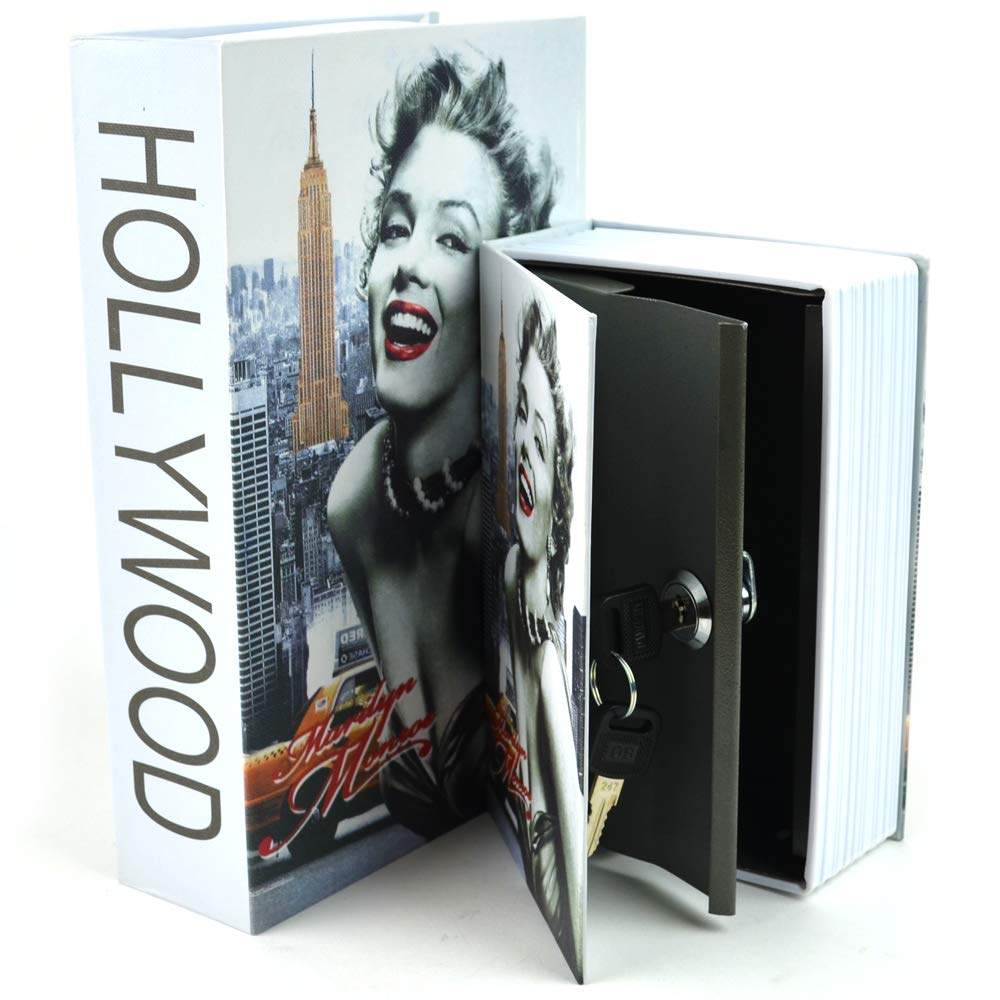 DSL HomeSafe Real Book Safe Secret Hidden Key Combination Metal Security Money Box 3 Size 7 Design (Hollywood, Size XL: 265 x 200 x 65mm)