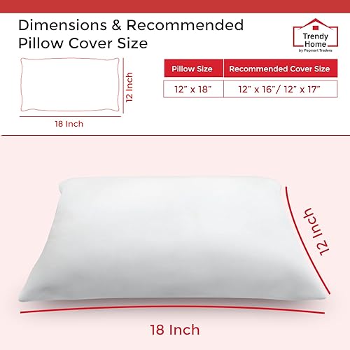 Miniatura 4 de Trendy Home - Relleno de almohada de 12 x 18 pulgadas, hipoalergénico, soporte lumbar decorativo para el hogar y exteriores (no tejido, paquete de 2)