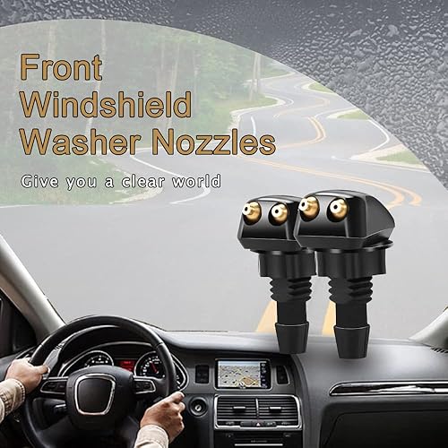 Miniatura 7 de 2 boquillas para limpiaparabrisas delantero de automóvil, boquilla rociadora de parabrisas, boquilla rociadora de parabrisas, chorro de lavado de