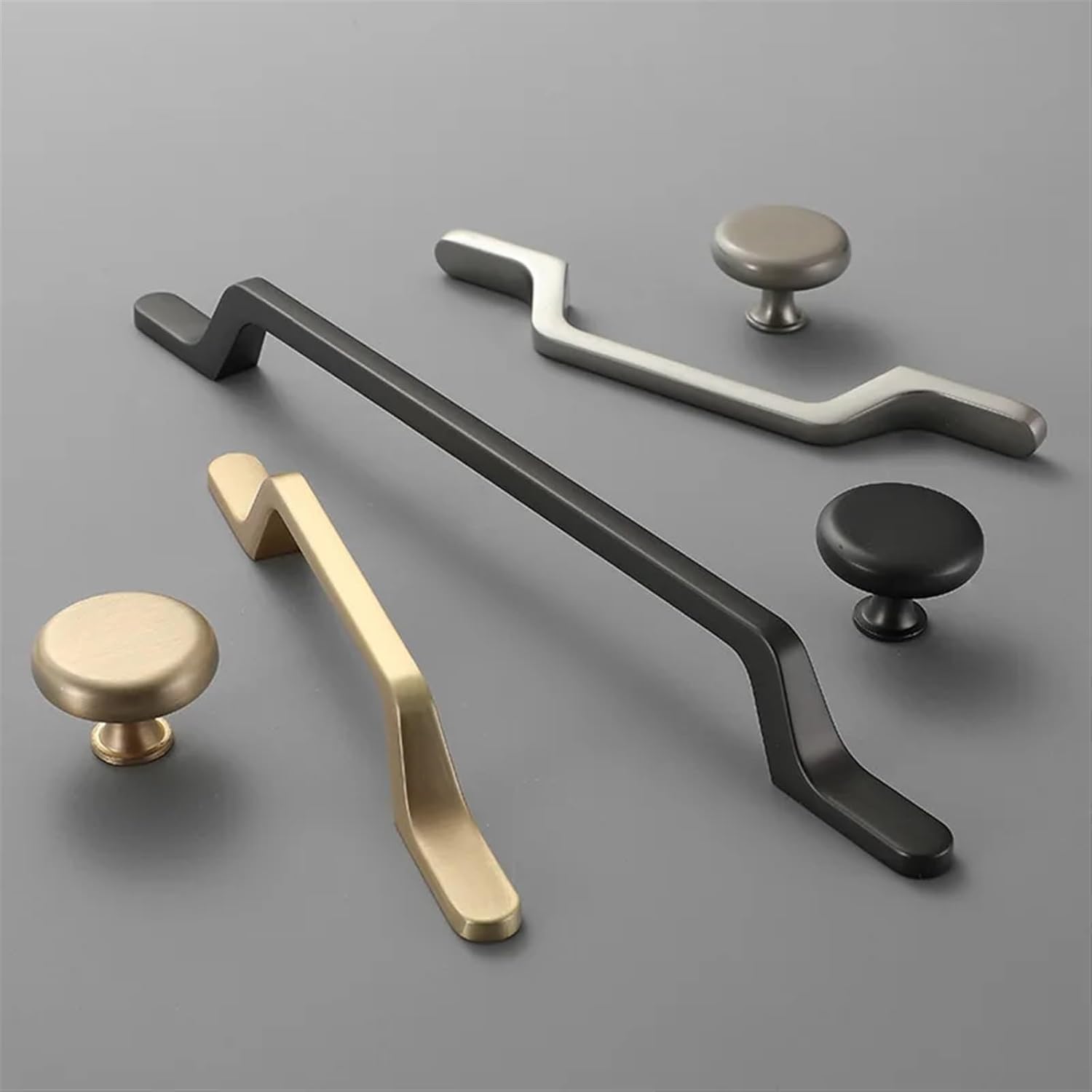 Zinc Alloy Gold Solid Pulls Wardrobe Cabinet Drawer Knobs Kitchen Cabinet Handles Furniture Cupboard Hardware 1Pcs (Color : Brushed Copper 192mm)