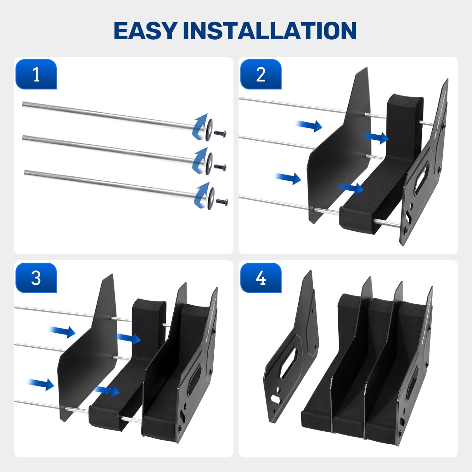 BlackSmith Large Soft Foam Pistol Rack for Gun Safe & Cabinets Handgun Storage Organizer Revolver Display Holder with ABS Side Panels and PP Dividers