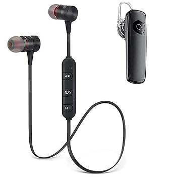 MARVIK Wireless Bluetooth In Ear Headset and Earphone with Mic (Multicolour)
