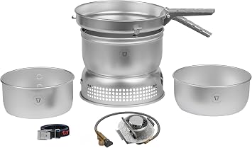 Trangia 27-1 GB Aluminium Cookset with Gas Burner, Complete Camping Cookware and Stove Set for Hiking, Backpacking, Fishing