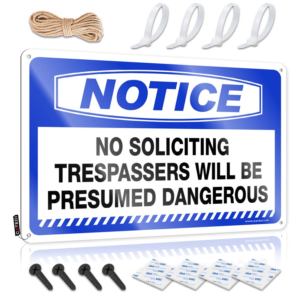 Bar Signs For Home Bar Decor Notice No Soliciting Trespassers Will Be Presumed Dangerous Tin Sign Bar Sign Home Decor Outdoor Funny Metal Sign(30X40CM)