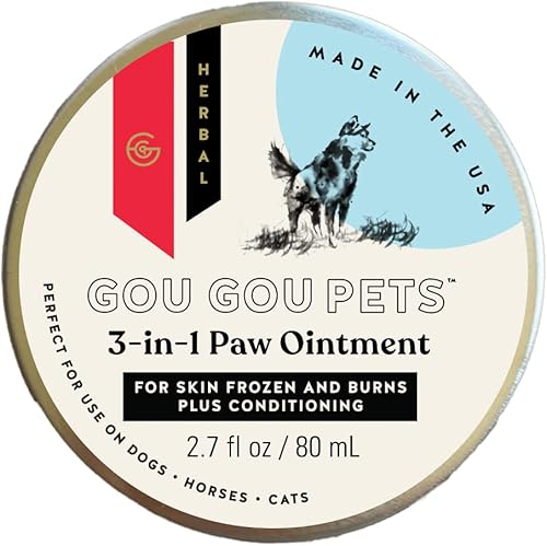 Gou Gou Pets Ungüento para patas 3 en 1 de hierbas derivadas naturales holísticas para perros, gatos y caballos acondicionador e hidratación para