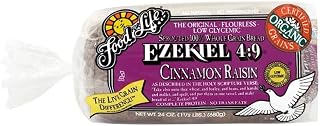Food for Life Cinnamon Raisin Flourless Sprouted Grain Bread, 24 oz Frozen - Vegan Whole Grain Ezekiel-Style Loaf