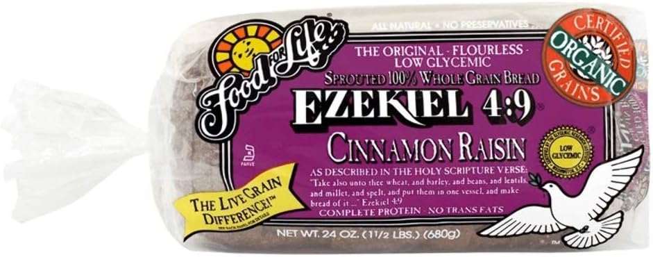 Food For Life Flourless Sprouted Grain Bread, Cinnamon Raisin, 24 oz (Frozen)