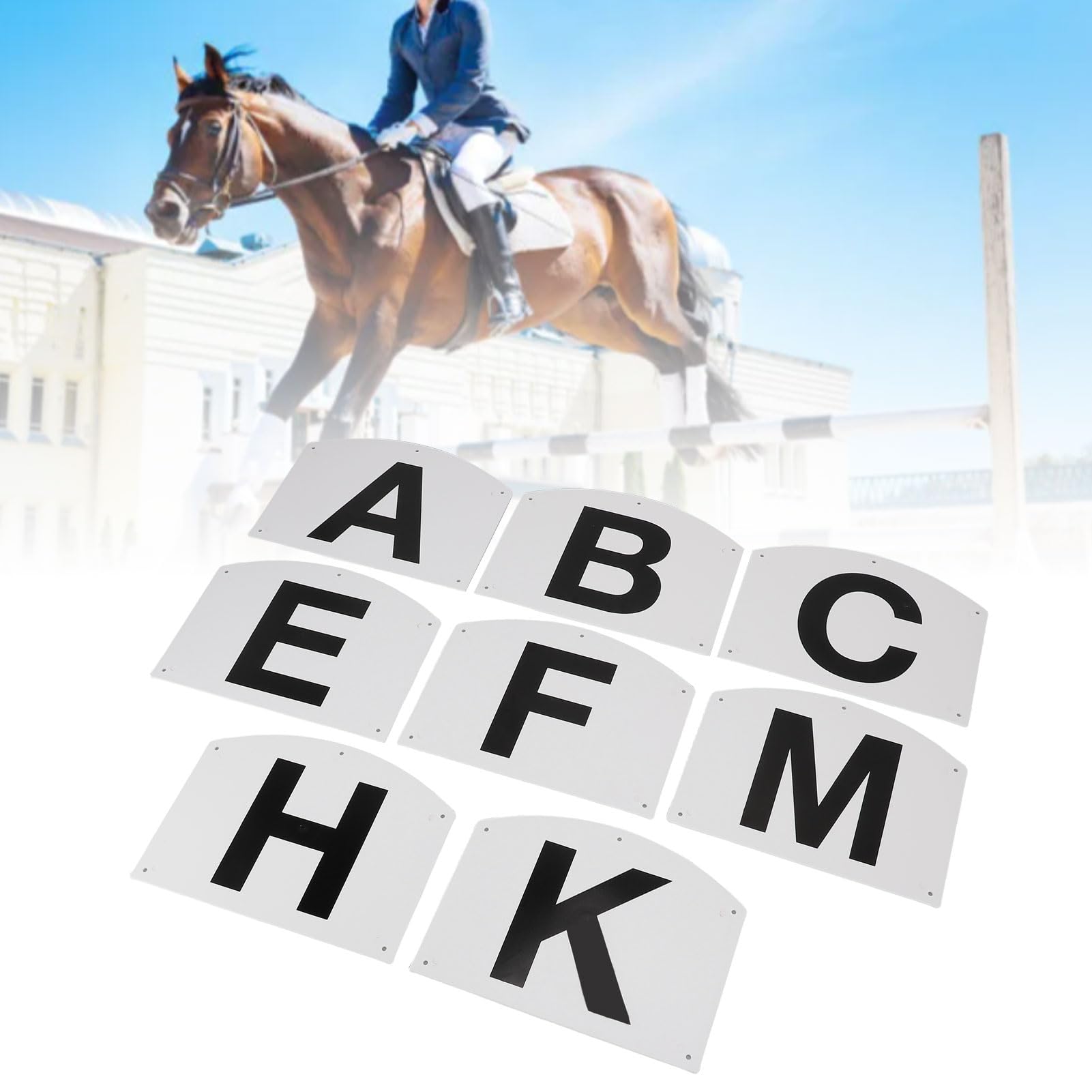 8 Lettere per Dressage Equestre, Durevoli, per Montaggio a Parete, per Eventi di Allenamento, 27 X 20 Cm