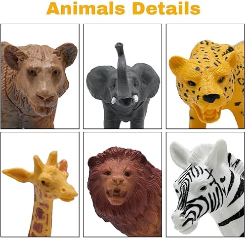 Miniatura 3 de Figuras de animales de safari, juguetes de animales de zoológico de plástico para niños pequeños de 1 a 3 años, figuras realistas de animales de la