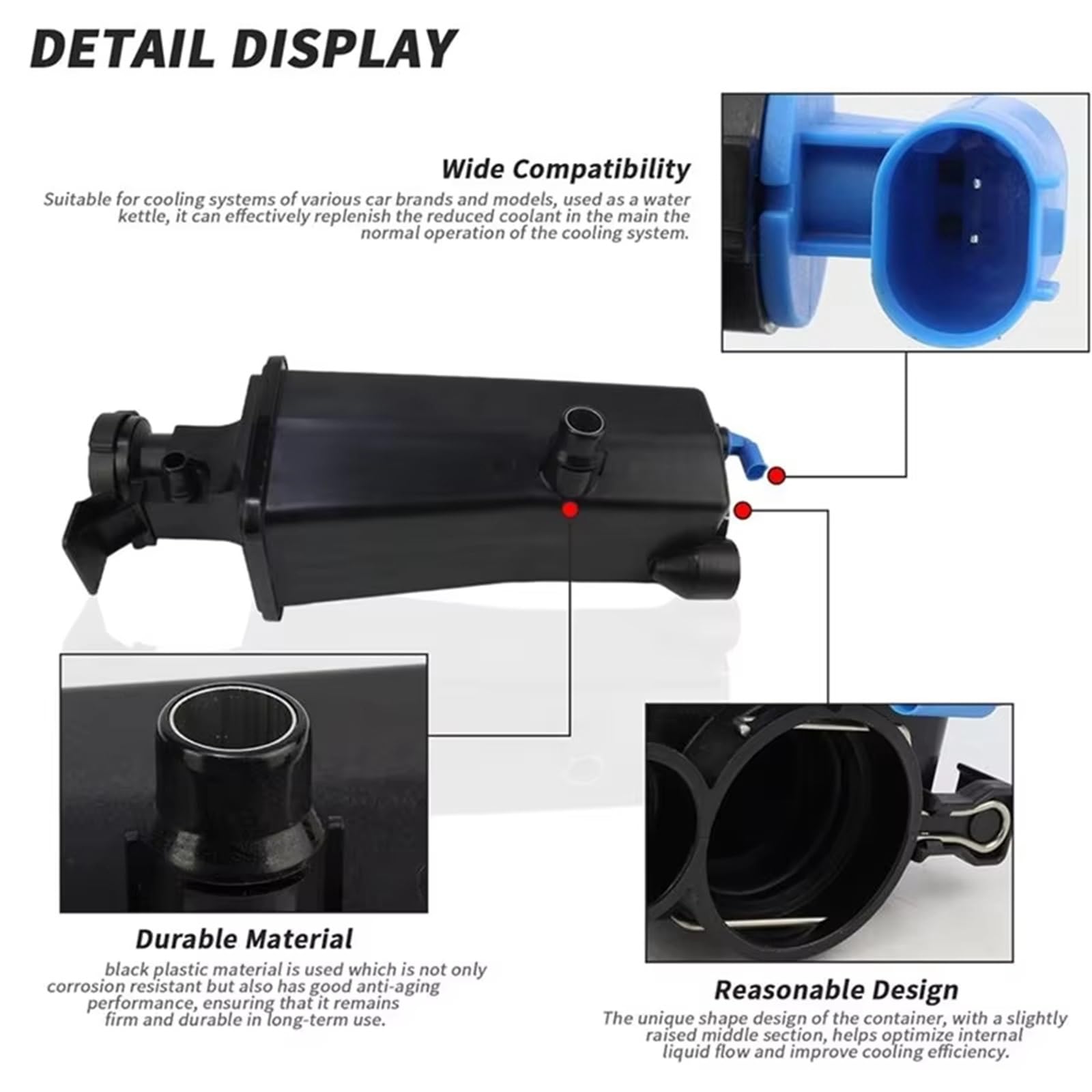 Tanque Expansión Refrigerante Compatible Con BMW X3 X5 3 Serie | 1998 - 2011 Depósito Recuperación Refrigerante Con Sensor Y Tapa 17137787039