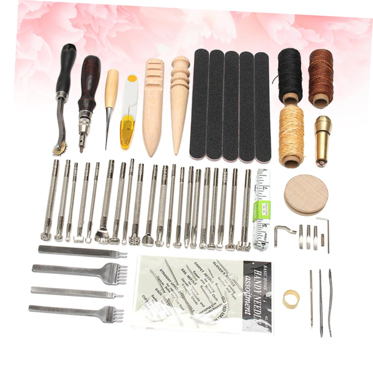 SHINEOFI costureros completos costurero completo ranurador de costura de cuero Kits de herramientas para manualidades de costura caja de herramientas kit de accesorios de costura colocar