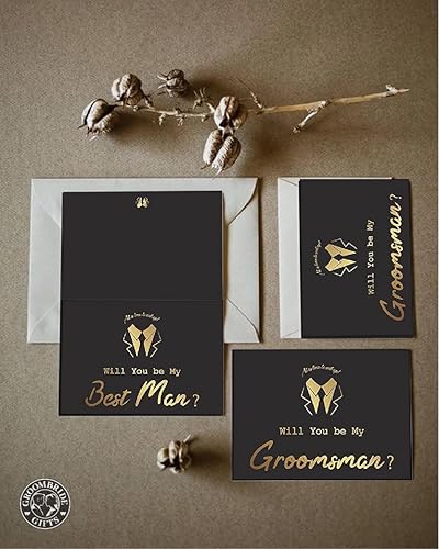 Miniatura 5 de Juego de 8 tarjetas de padrinos de boda, 6 piezas Will You Be My Groomsman y 2 piezas Will You Be My Best Man.