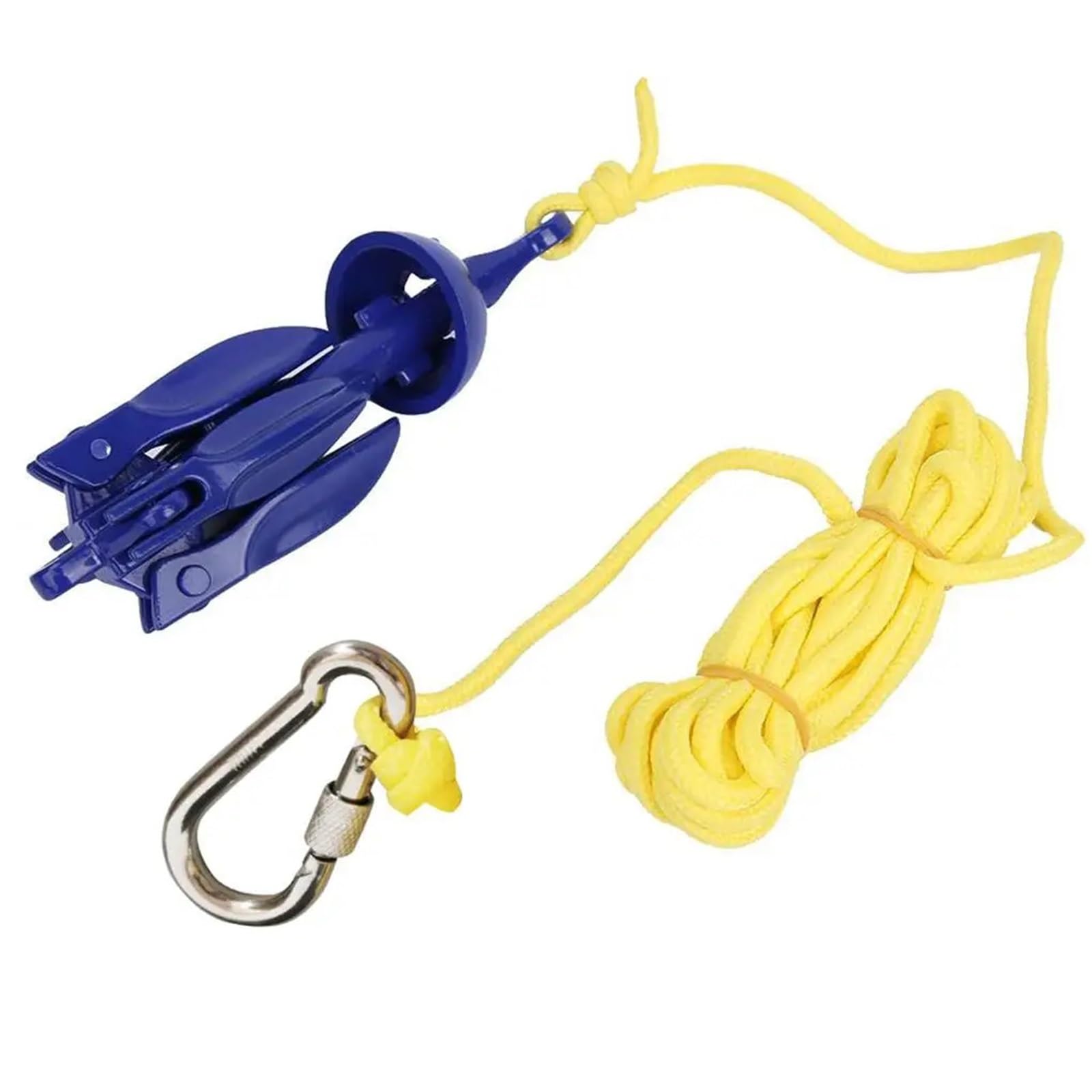 Mooring Rope, Aluminum Foldable Inflatable Boat Canoe Anchor Rope Buckle Kit Accessory