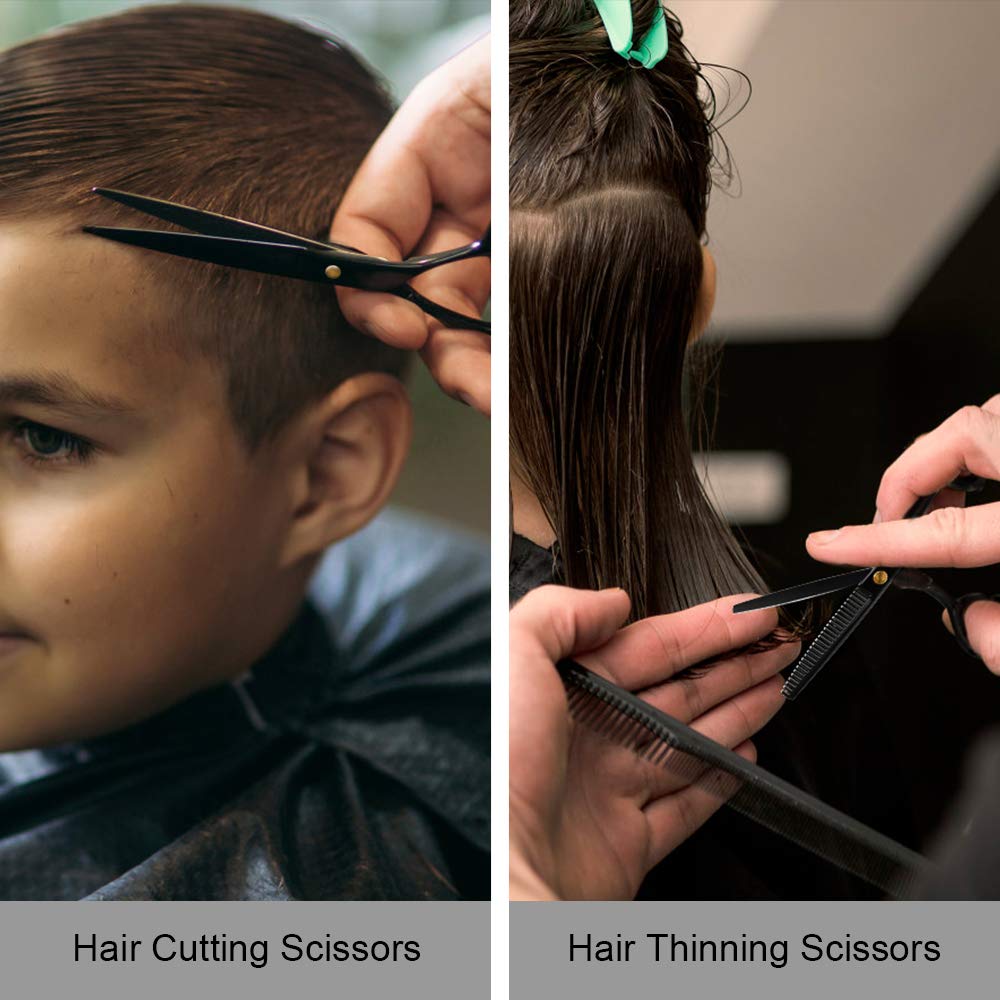 Viwu Barber Shears Home Hair Cutting Scissors Set, 10 Pcs Professional Haircut Scissors Kit with Thinning Shears 6CR 440C Stainless Steel Home Haircutting Scissors Kit for Barber Salon : Beauty & Personal Care