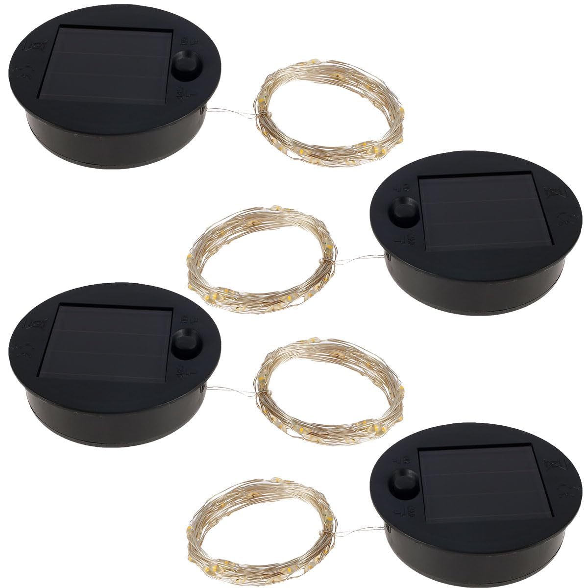 6Pcs Solar Lantern Light Replacement Top with 30 LED String Light 7cm Panel Lantern Lid Lights Bulb Replacement Part for Outdoor Hanging Lanterns DIY LED Solar Lights Garden Patio Decor (6PCS)