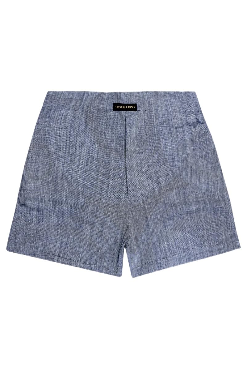 Steal Gray Solid Chambray Premium Cotton Boxer-image-37