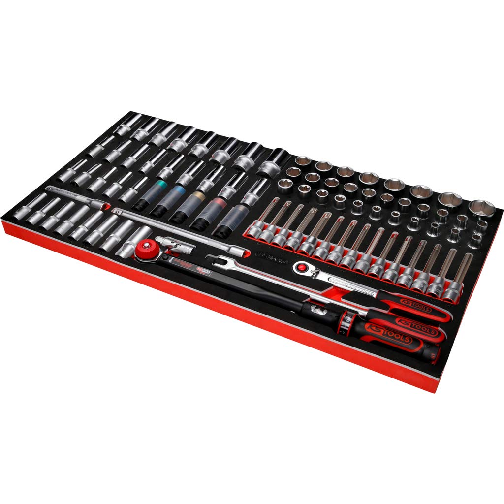 KS Tools 825.8564 Chariot d'atelier PERFORMANCEplus P25 avec 8 tiroirs, équipé de 564 Outils dans 8 Compartiments pour 8 tiroirs
