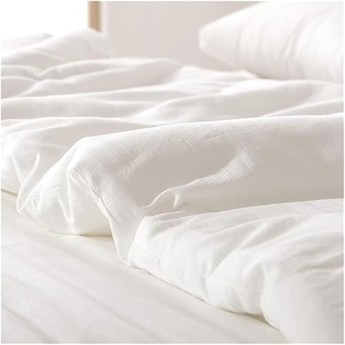 Miniatura 3 de Edredón nórdico, edredón acolchado de color blanco, tamaño Queen, edredón de plumón para todas las estaciones con edredones de esquina (color  D,