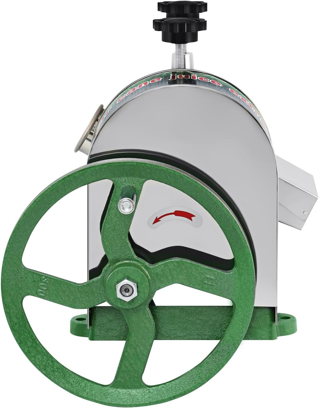 Samger Stainless Steel Sugarcane Juicer Machine Manual Juicer Press for 2” Sugar Cane Inlet 3 Rollers 110LBS Output Capacity per Hour Commercial Sugar Cane Juicer Squeezer with Thickened Handwheel