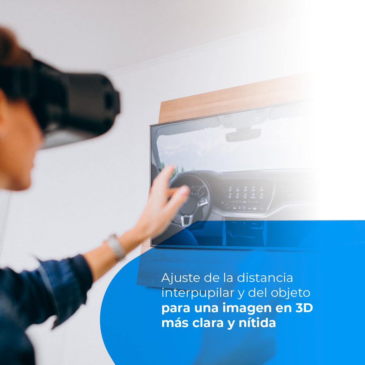 NK Gafas Inteligentes VR con Auriculares - Realidad Virtual 3D con Audio para Smartphone Entre 4.7" - 6.53", Ángulo Visión 90-100º, Giro 360º, Objetivo y Pupila Regulable - Negro