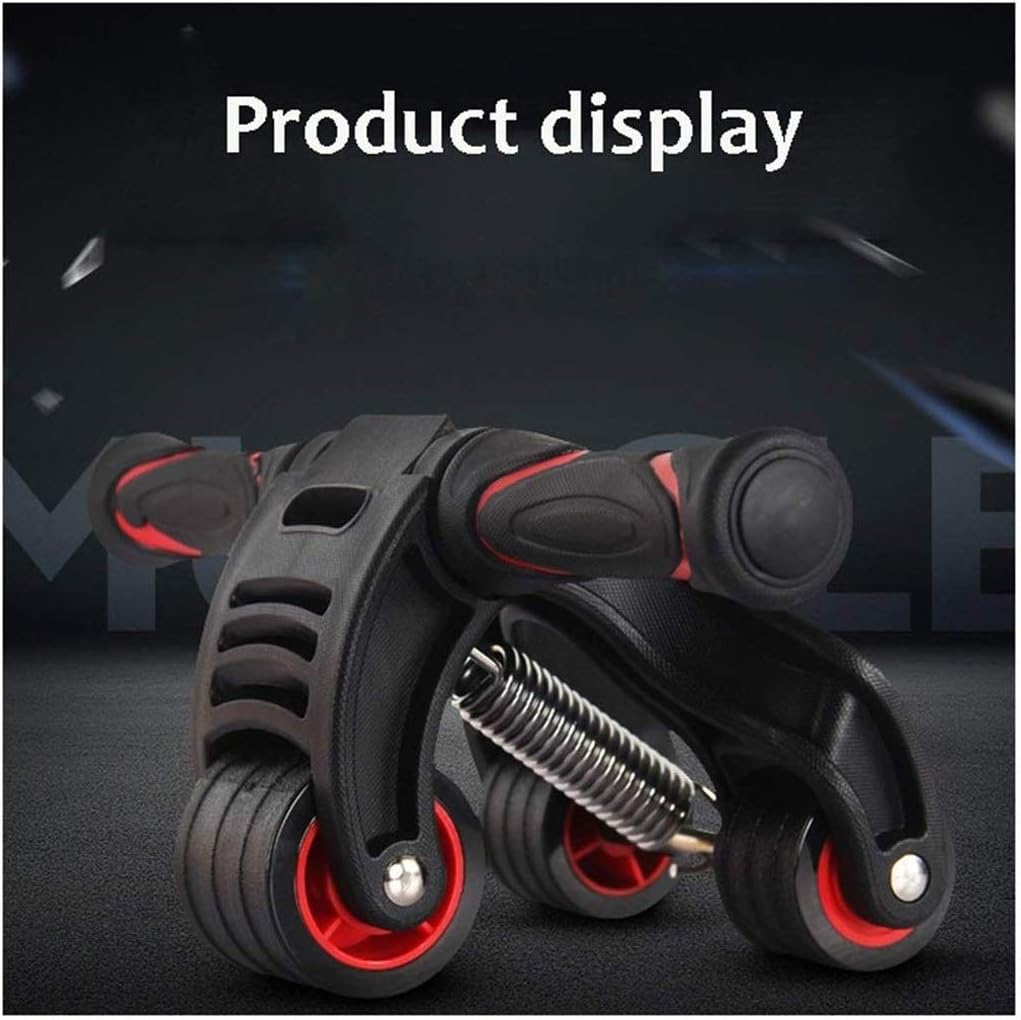 Foldable Triple 2-in-1 4 Wheels Set Abdominal Abs Workout Fitness Machine Gym Muscle Training Exercise Wheel with Resistance