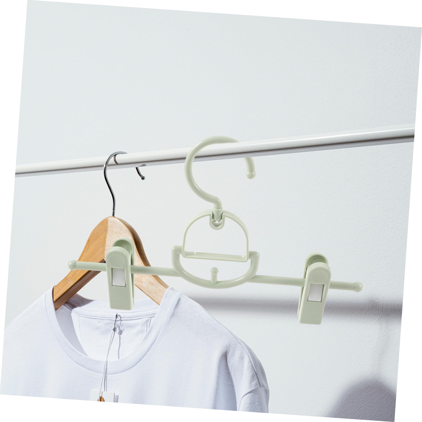OUNONA 5pcs Space Saving Multifunctional Pants Hangers with Clips Non Slip Design for Skirts Shorts and Trousers Clothes Hangers for Home Use