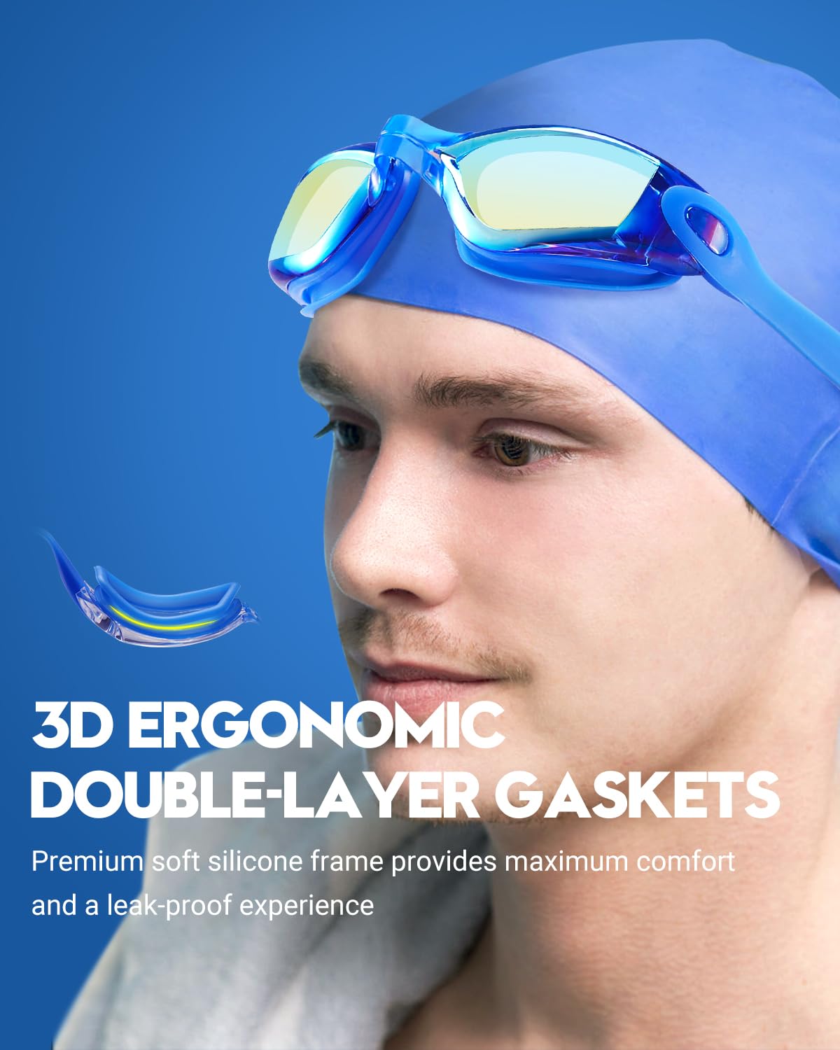 Gogle pływackie zestaw 2 gogli pływackich nie przeciekają dorośli mężczyźni kobiety młodzież