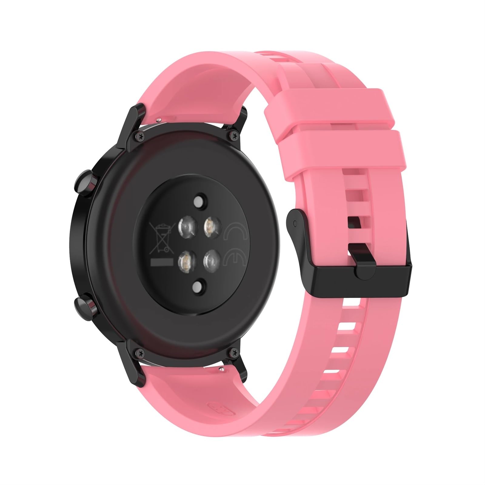 Bracelet montre 20 mm en silicone rose anti irritation et durable