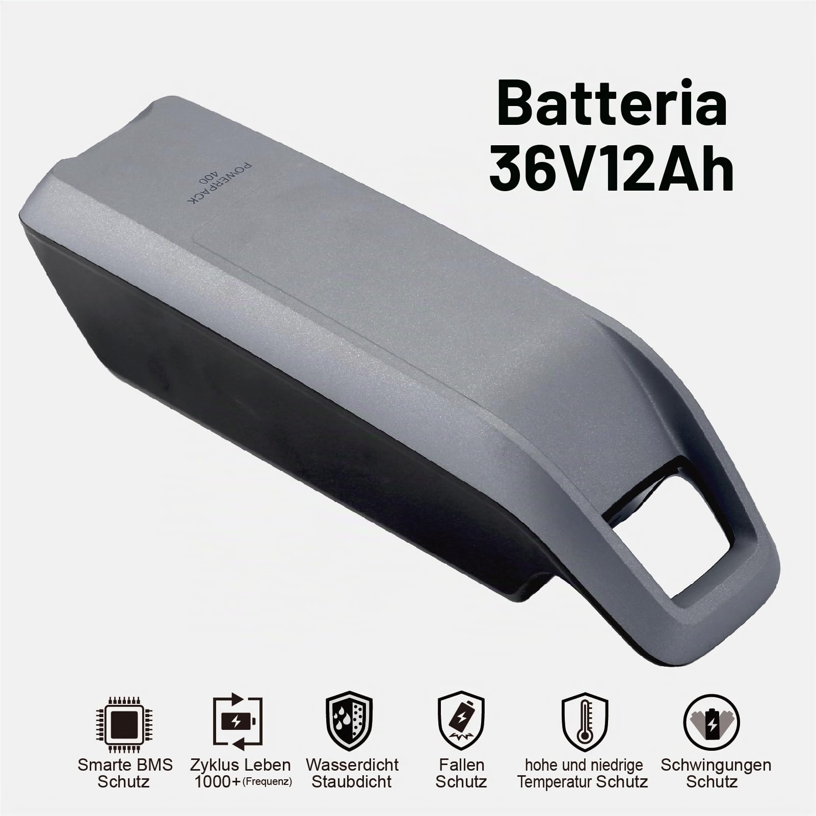 Batteria di ricambio per Bosch PowerPack 400 Frame Smart System E-Bike, 36 V, 12 Ah, agli ioni di litio