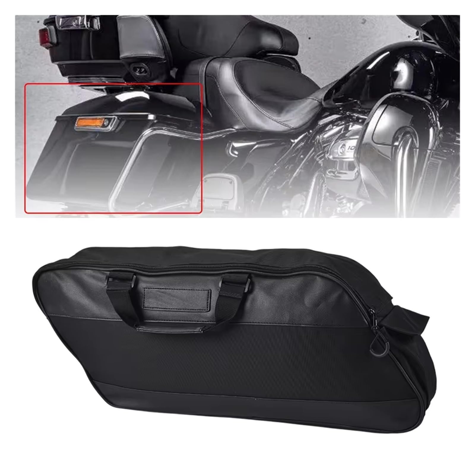 Borsa Laterale Per Moto Per Electra Glide Classic (EFI) - FLHTC Borsa Sella Per Moto Nera Per Portapacchi Morbida(1 PCS)
