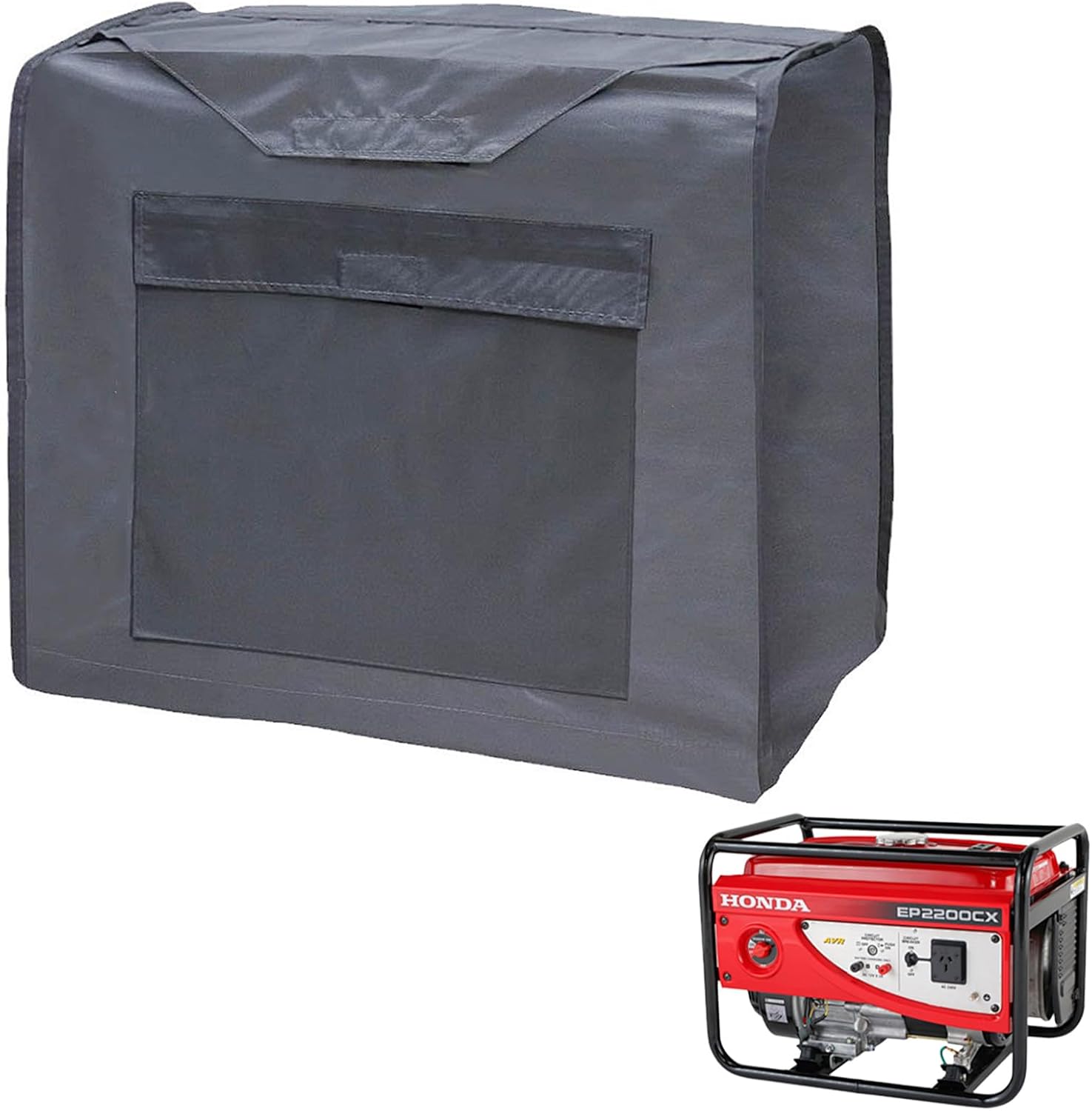 Outdoor Generator Cover 20.4x11.4x16.1 Inches, Portable Equipment Cover for Most 2000W-2500W Outdoor Inverter Generators, Compatible with Honda EU2000i, 2200i, Camco (Black)
