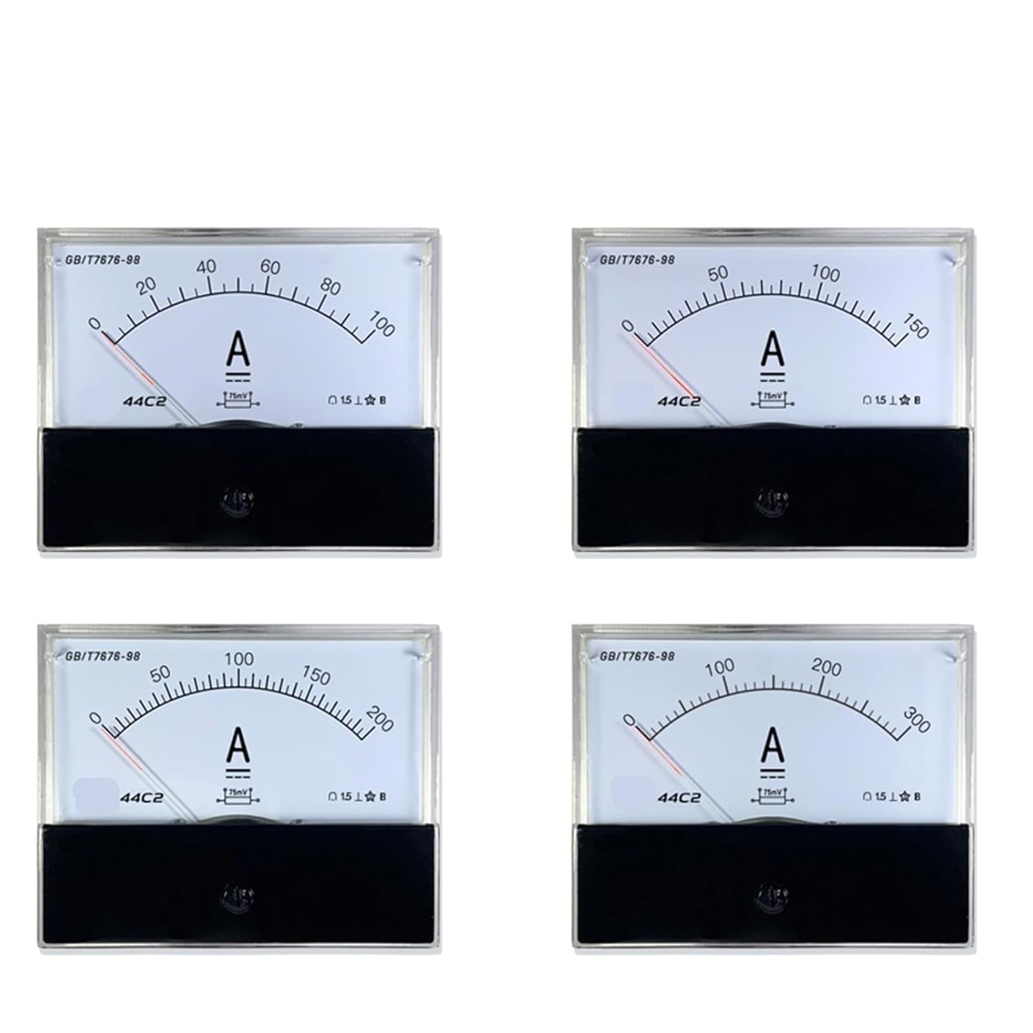 44c2 75mv Dc Ammeter 10a 20a 30a 50a 600a 750a 800a 1ka Pointer 1Pcs(DC 200A 75mV)