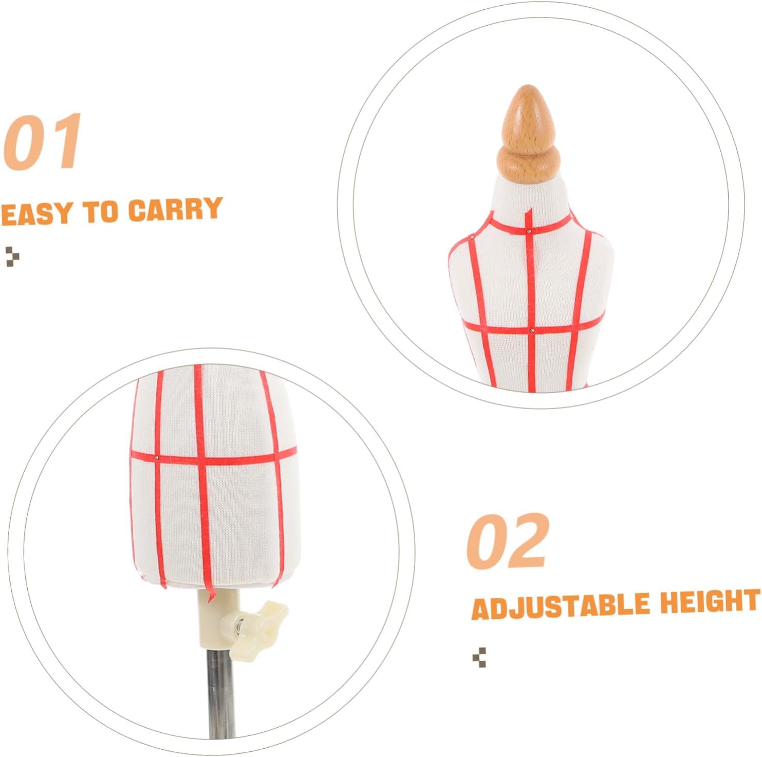 Scale Adjustable Miniature Mannequin Dress Form for Sewing with Stable Pinewood Base Accurate Proportions for Pattern Making Professional Display Tool for Doll Dress Model and