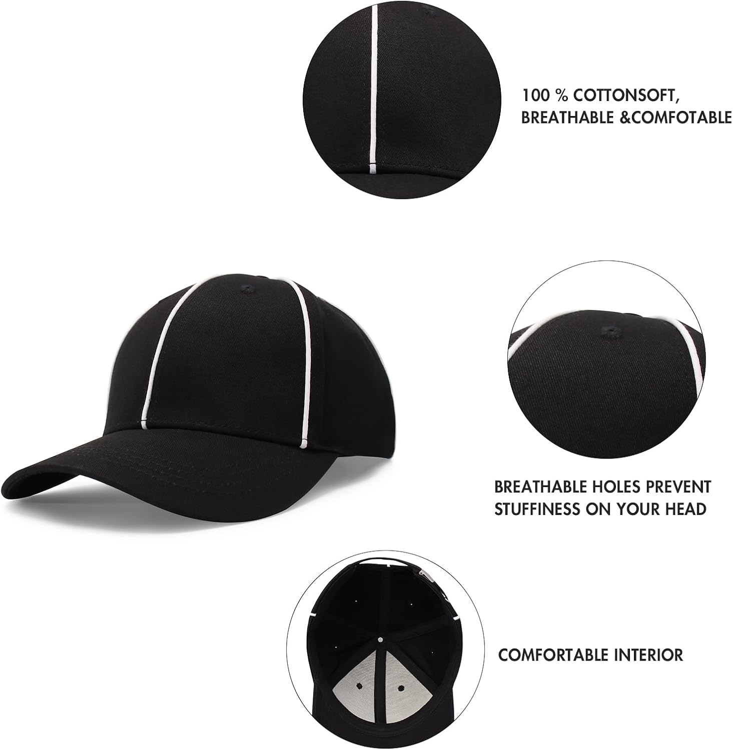 4Pcs Referee Hat Adjustable Official White Stripes Referee Cap,Stainless Steel Whistle and Yellow & Red Penalty Flag Ref Gear Accessories Great for Football Rugby Umpire Judges & Linesman Uniforms