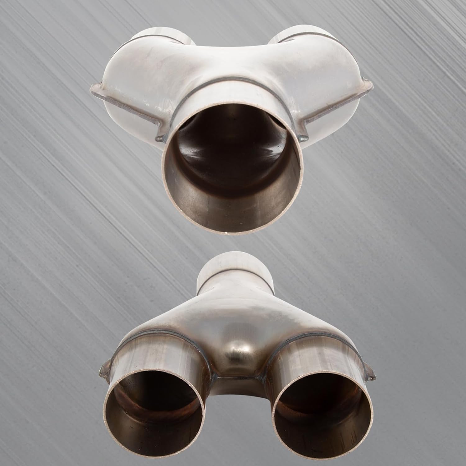 Universal Exhaust Y Pipe,2.5"Single to 2.5"Dual Exhaust Y Adapter Connector,Overall Length:10"Stainless Steel Y-pipe (2.5"to 2.5")