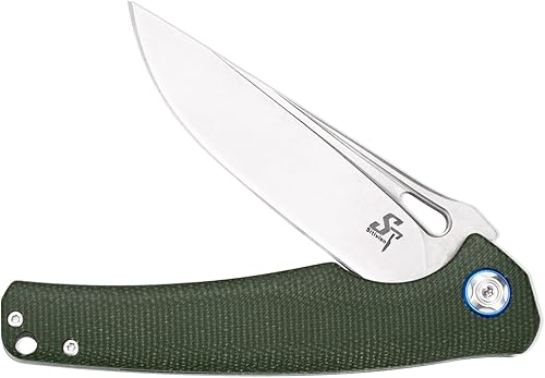 Miniatura 5 de Sitivien Cuchillo plegable ST130 cerradura de forro de herramientas EDC 14C28N acero y mango de Micarta para acampar al aire libre senderismo