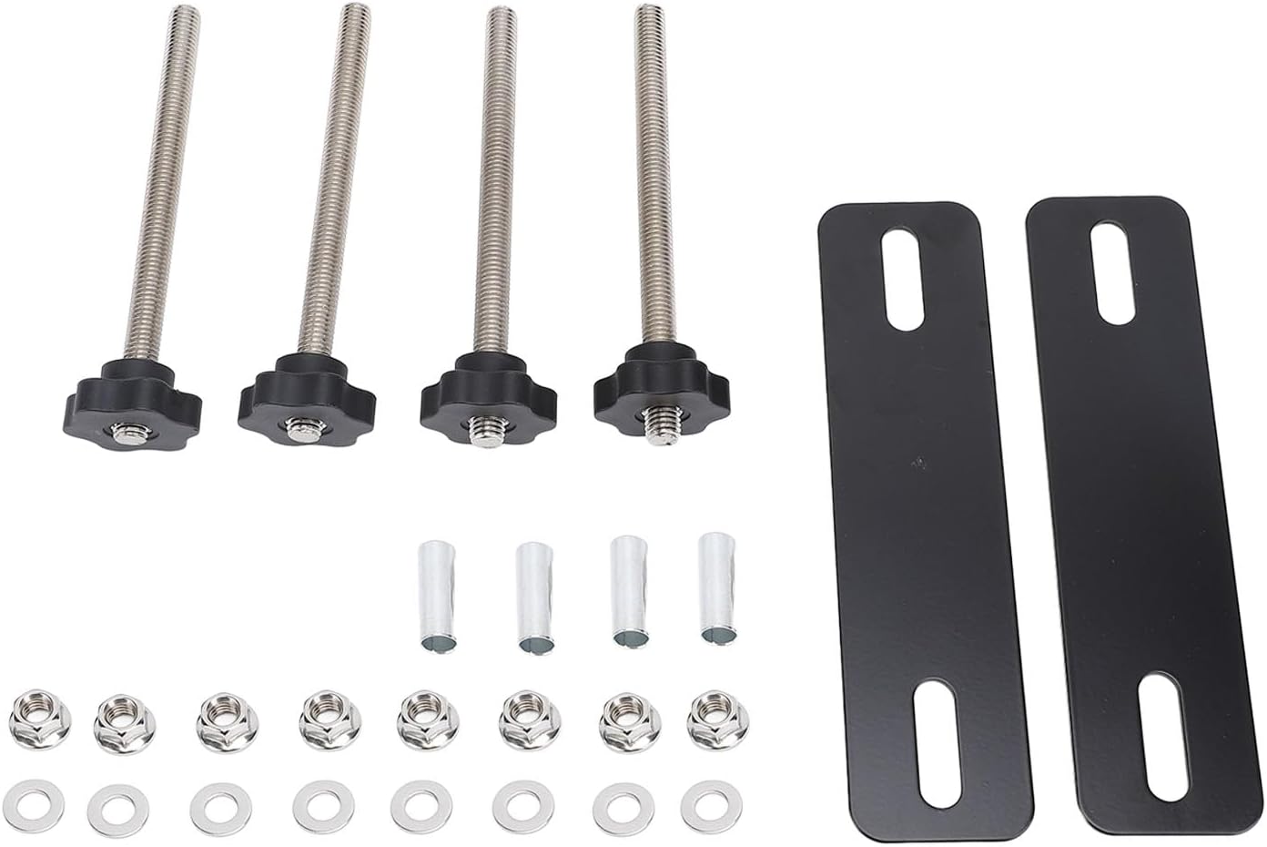 Stylish Chrome Plated Steel Traction Board Mount Pin Kit for Secure Vehicle Recovery, Includes Mounting Plate and Screws, Suitable for Boards with 4.72-6.69in Hole Spacing