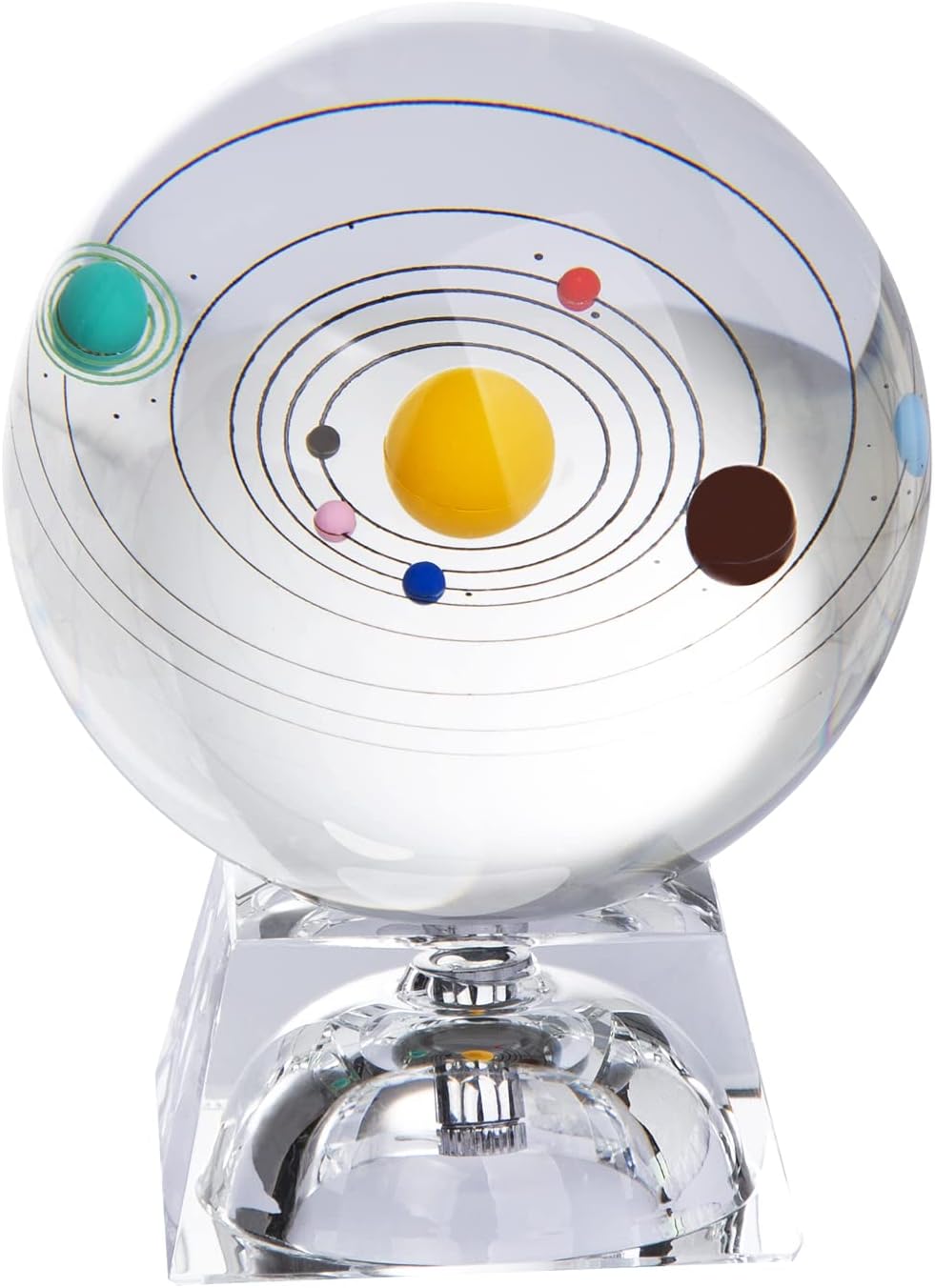 Berry President® 3d Laser Etched Crystal Solar System Paperweight Home Decor Creative Gift 3.1''