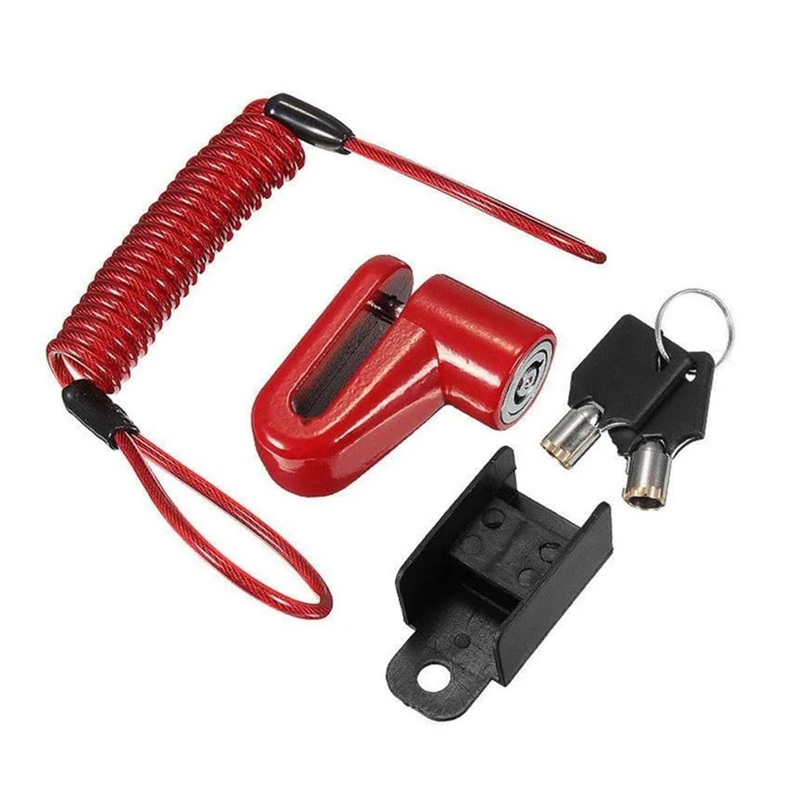 Blocco Disco Freno Moto Con Allarme E Chiavi &ndash; Lucchetto Di Sicurezza Con Corde